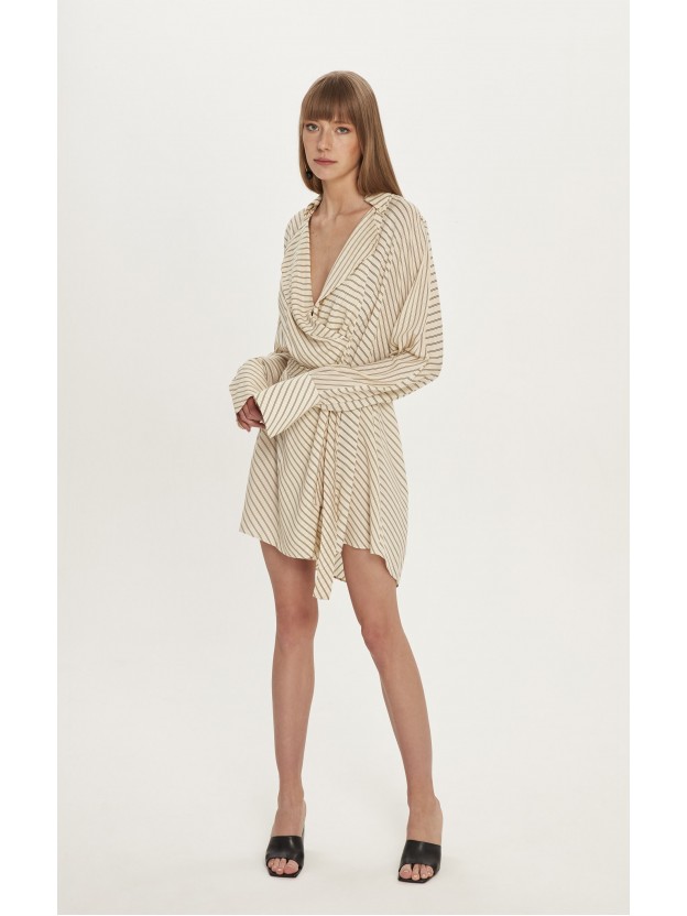 Çizgili Drape Bluz