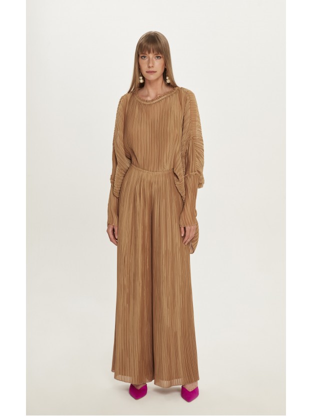 Piliseli Camel Pantolon